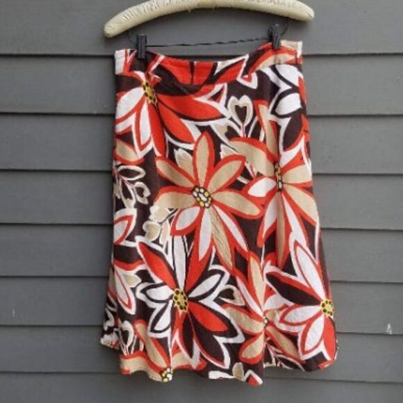 Cato Retro Looking Flower Power Skirt  Size 10 - Picture 2 of 4